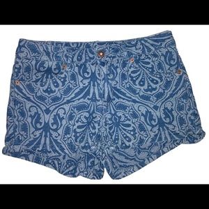 Red Concept Divided H&M Shorts Size 6 Denim Blue & White Denim EUC  •E3167•